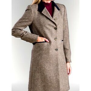 Jack Murphy Aran Ireland 100% Wool Tweed Coat Jacket 10‎ Slow Academia Classic